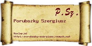 Porubszky Szergiusz névjegykártya
